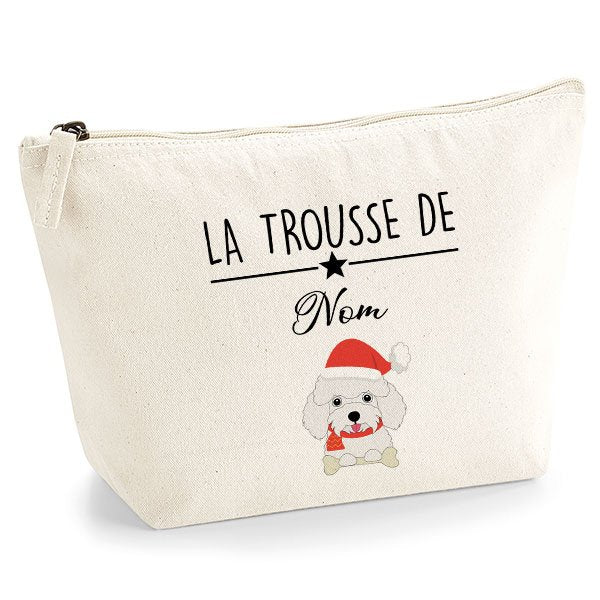 trousse-chien-noel-caniche-blanc