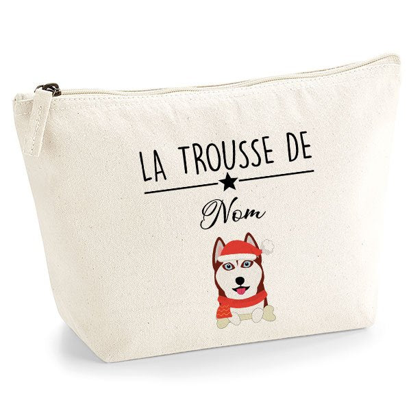 trousse-chien-noel-husky-rouge-et-blanc
