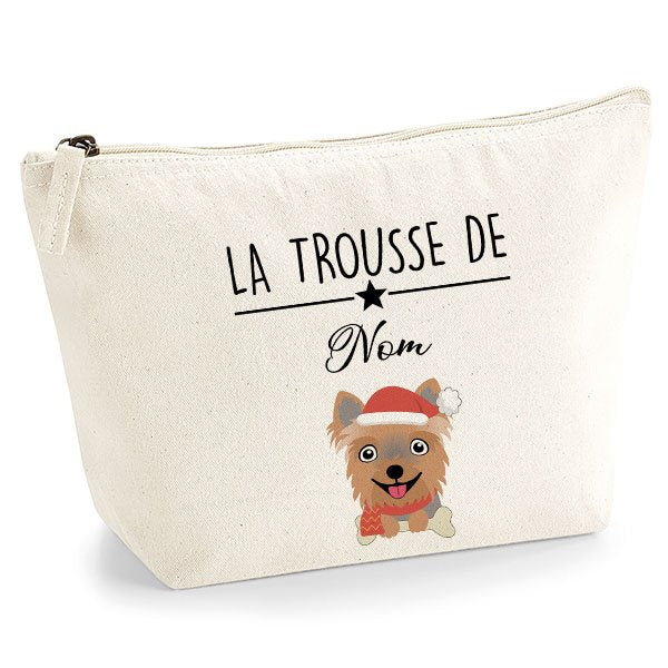 trousse-chien-noel-yorkshire-bleu