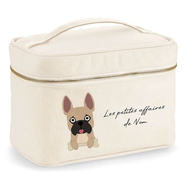 trousse-de-voyage-chien-bouledogue-francais-marron