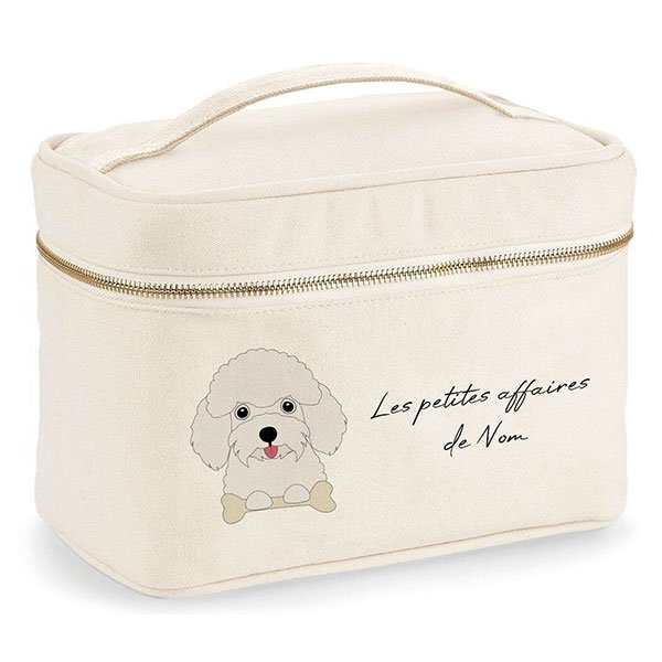 trousse-de-voyage-chien-caniche-blanc