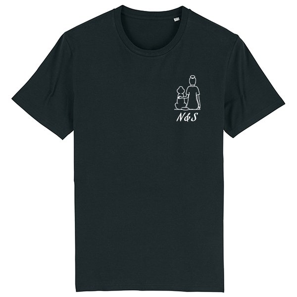 tee-shirt maitresse et chien noir