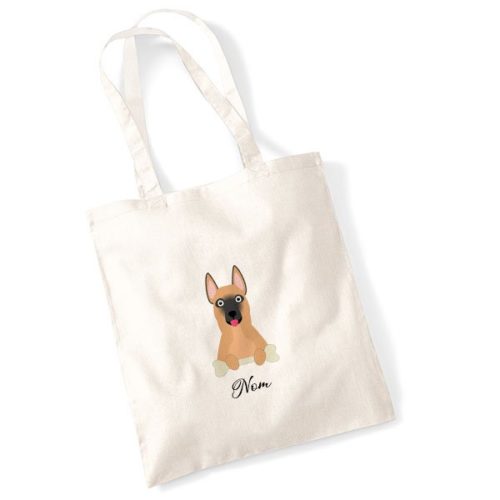 tote-bag-chien-personnalisé-malinois