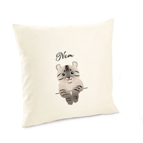 Housse de coussin chat lynx