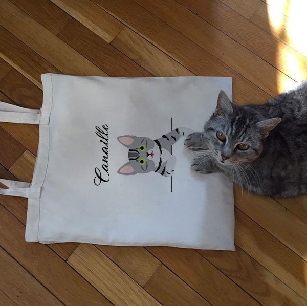 Tote bag chat personnalisé