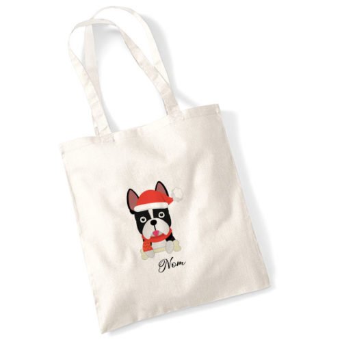 tote-bag-chien-noel-bouledogue-francais-noir