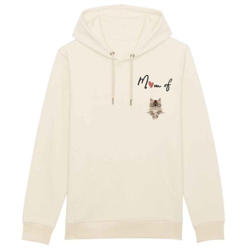 Hoodie mom of cat-zebré-marron