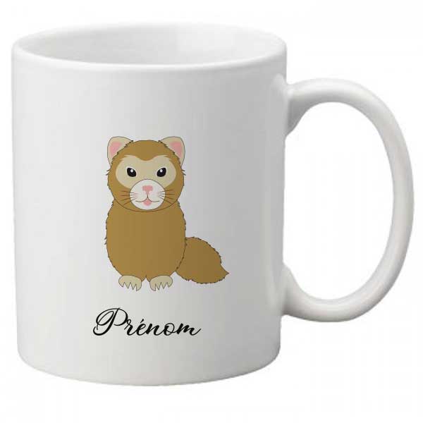 Furet Happy Mug (Design Animal Thème, Couleur) – N