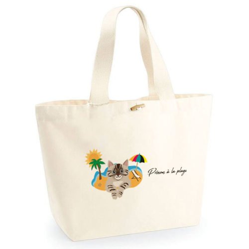 sac-de-plage-chat-tigre-marron