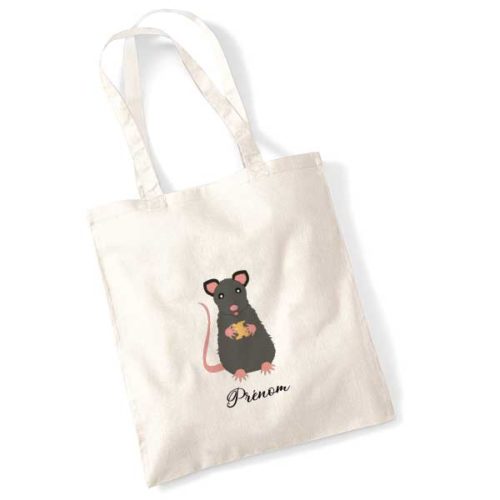 tote-bag-personnalise-rat-gris-fonce