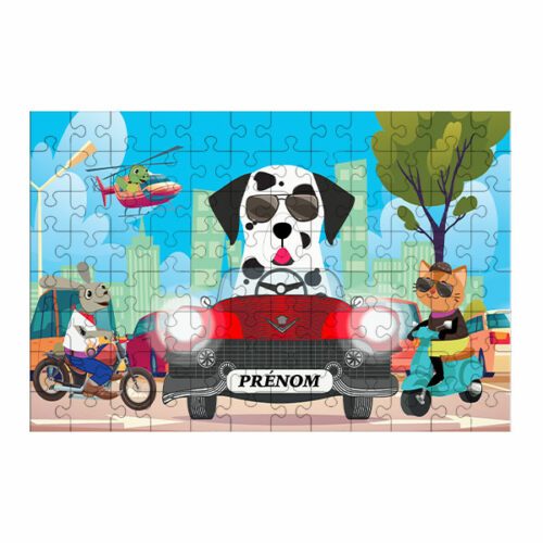 Puzzle chien Voiture